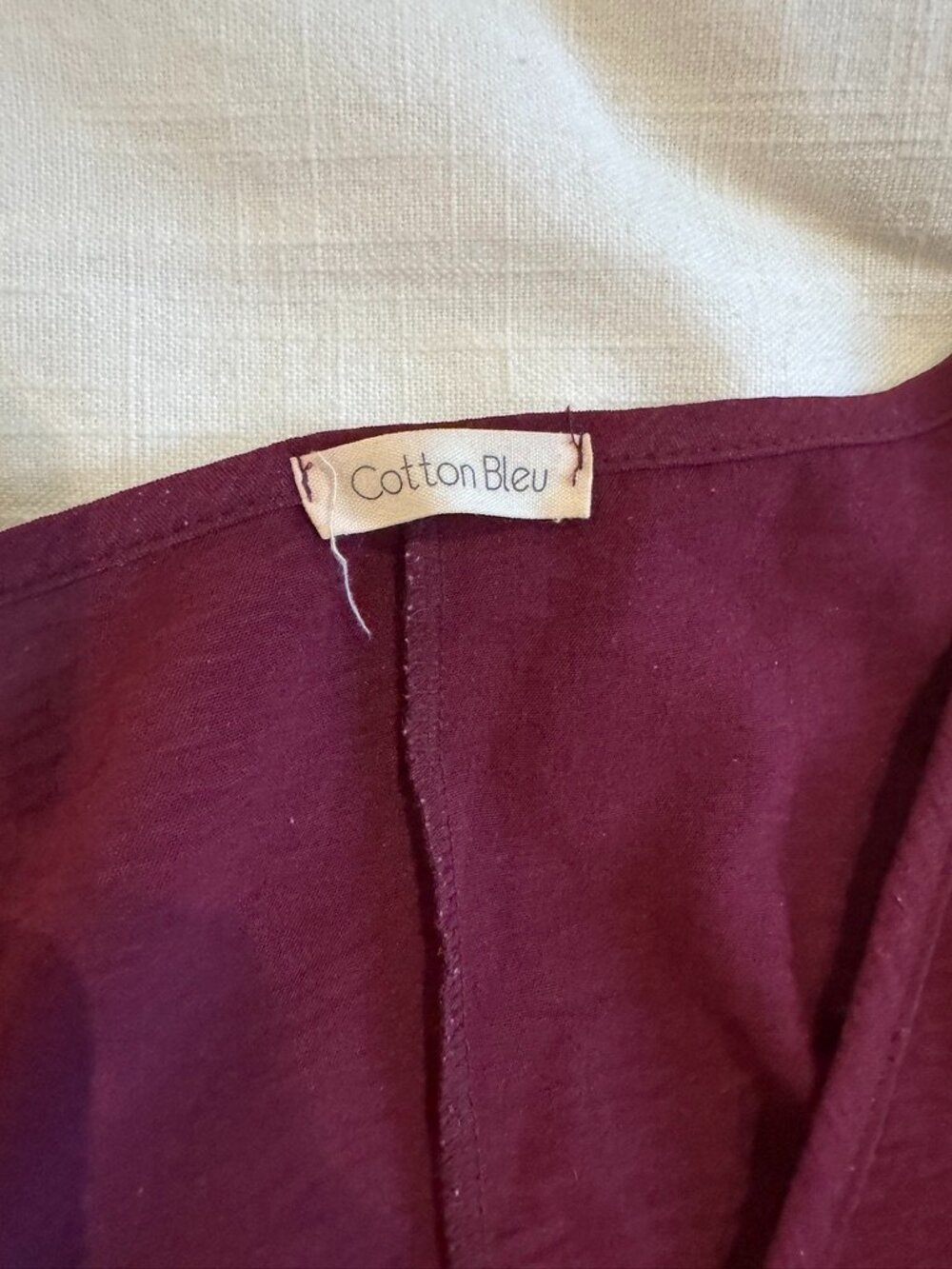 Cotton Bleu Oversized Batwing Top L Burgundy - Picture 3 of 6